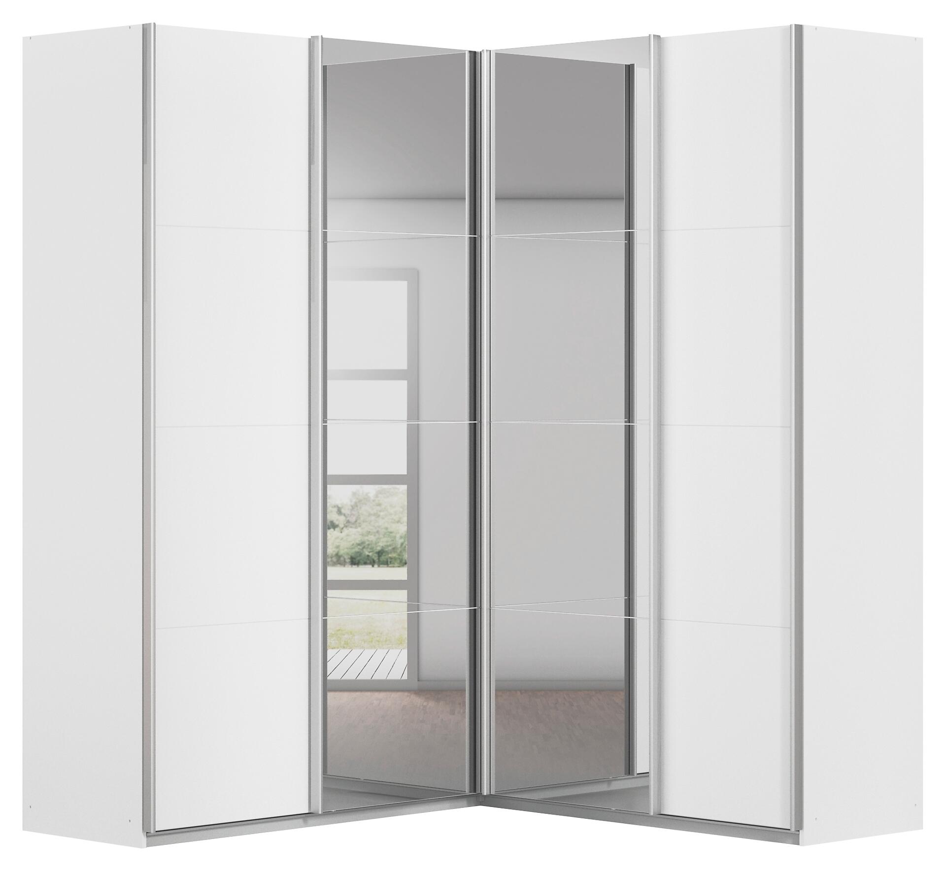 Schwebetürenschrank Quadra Alpinweiß B/H/T: ca. 187x229x181 cm