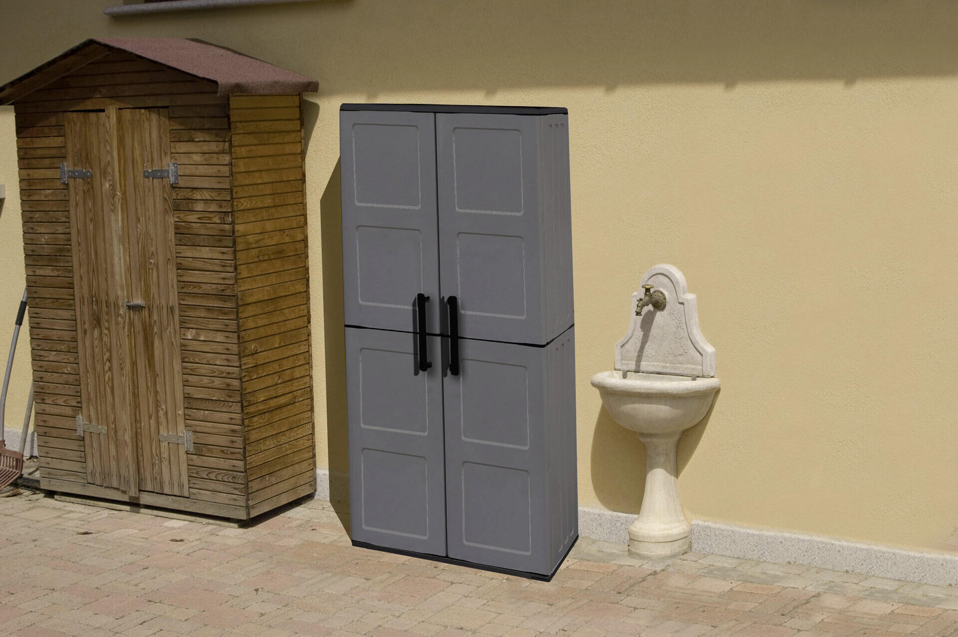 ArtPlast Kunststoffschrank Free dunkelgrau Kunststoff B/H/T: ca. 68x163x37 cm