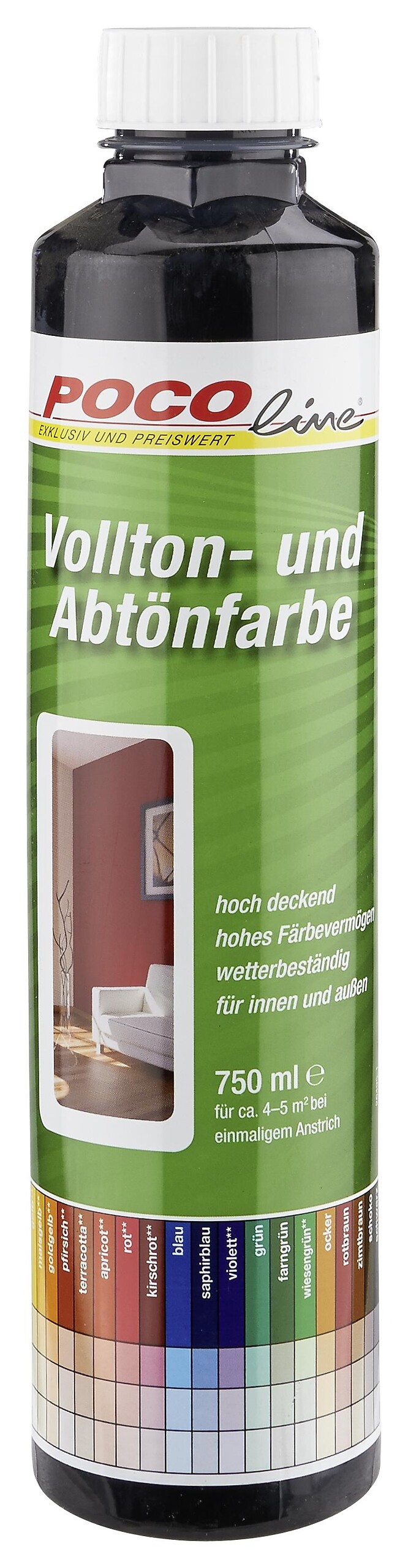 POCOline Vollton- und Abtönfarbe schwarz ca. 0,75 l