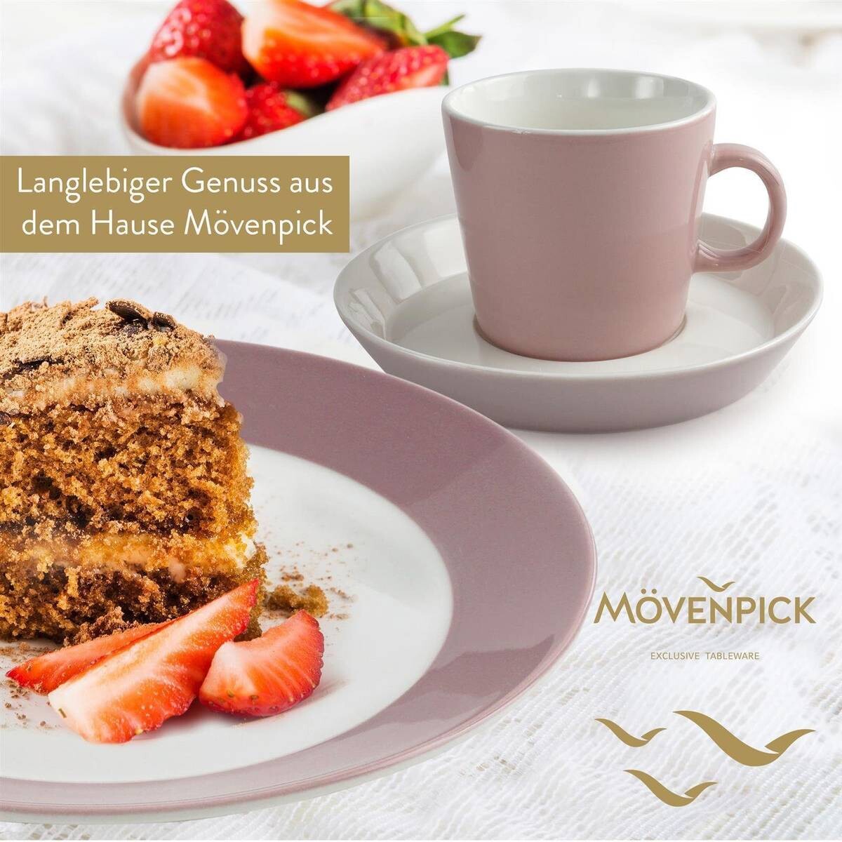 Mövenpick Kombiservice Montreux rosa Porzellan 16 tlg.