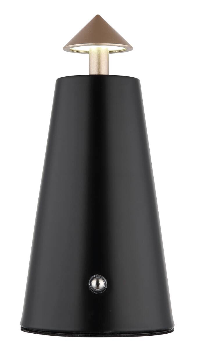 GLOBO LED-Tischleuchte mattschwarz schwarz Cappuccino Metall Kunststoff Stein H/D: ca. 19x9 cm 1 Brennstellen