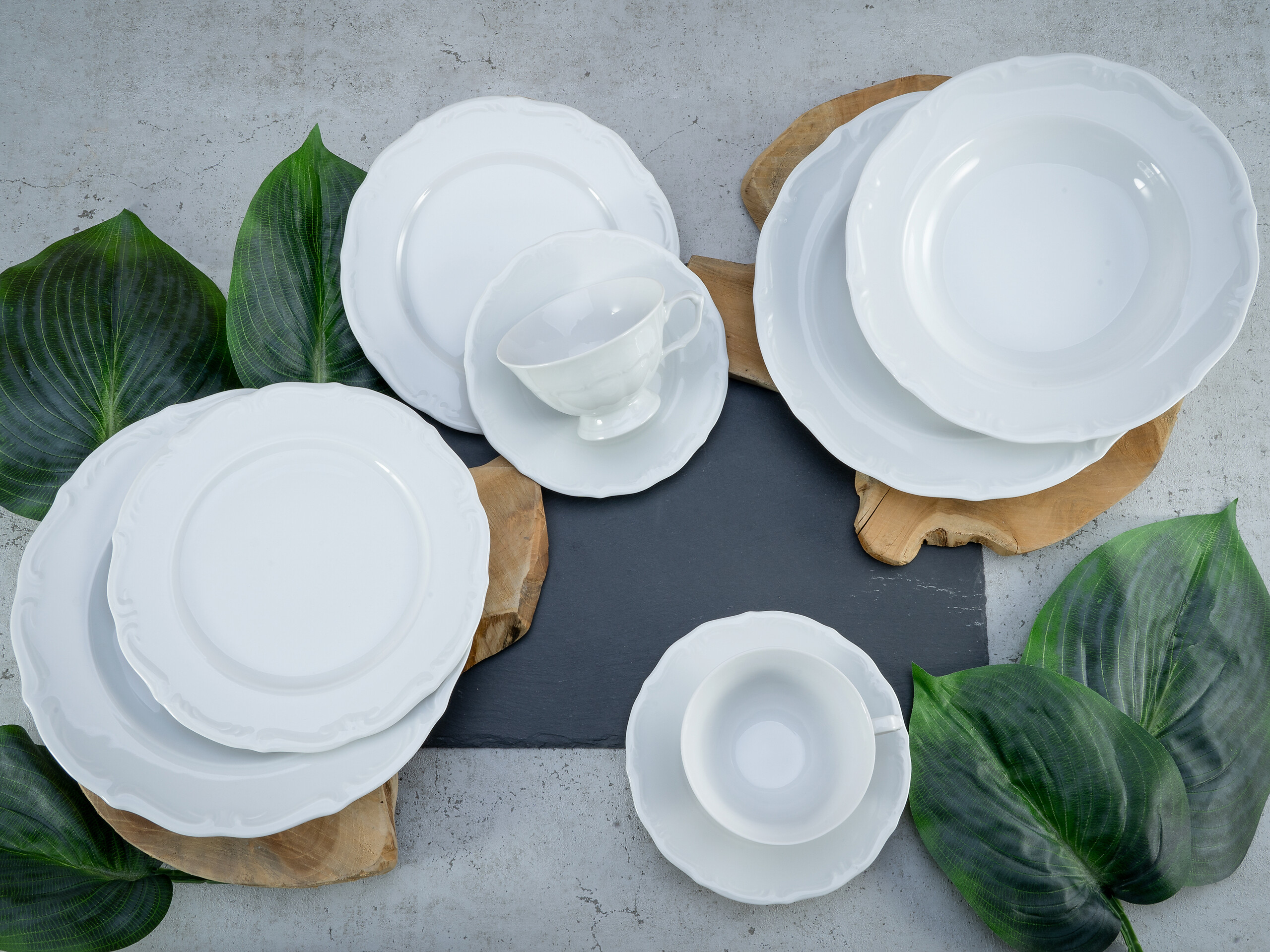 CreaTable Kombiservice Maria Theresia weiß Porzellan 30 tlg.