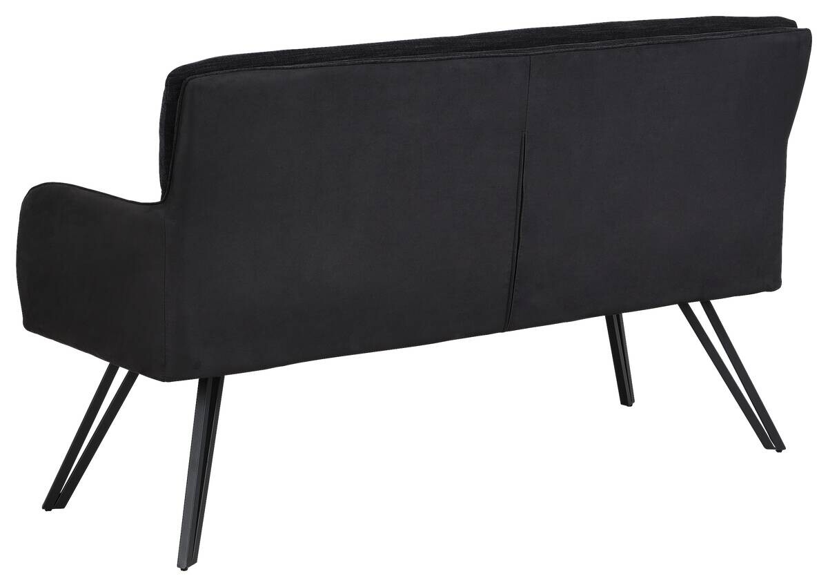 Sitzbank TINO schwarz Metall Microfaser B/H/T: ca. 140x94x67 cm