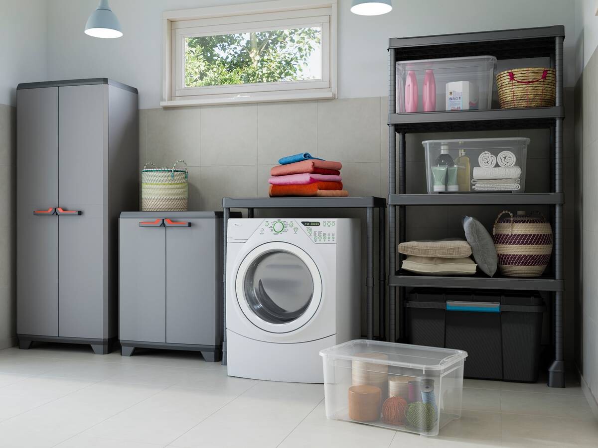 Keter Kunststoffschrank Stilo grau Kunststoff B/H/T: ca. 68x173x39 cm