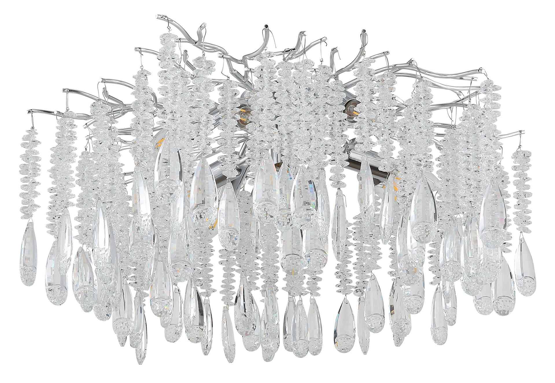 GLOBO Deckenleuchte silber klar Glas Metall H/D: ca. 45x60 cm E14 8 Brennstellen