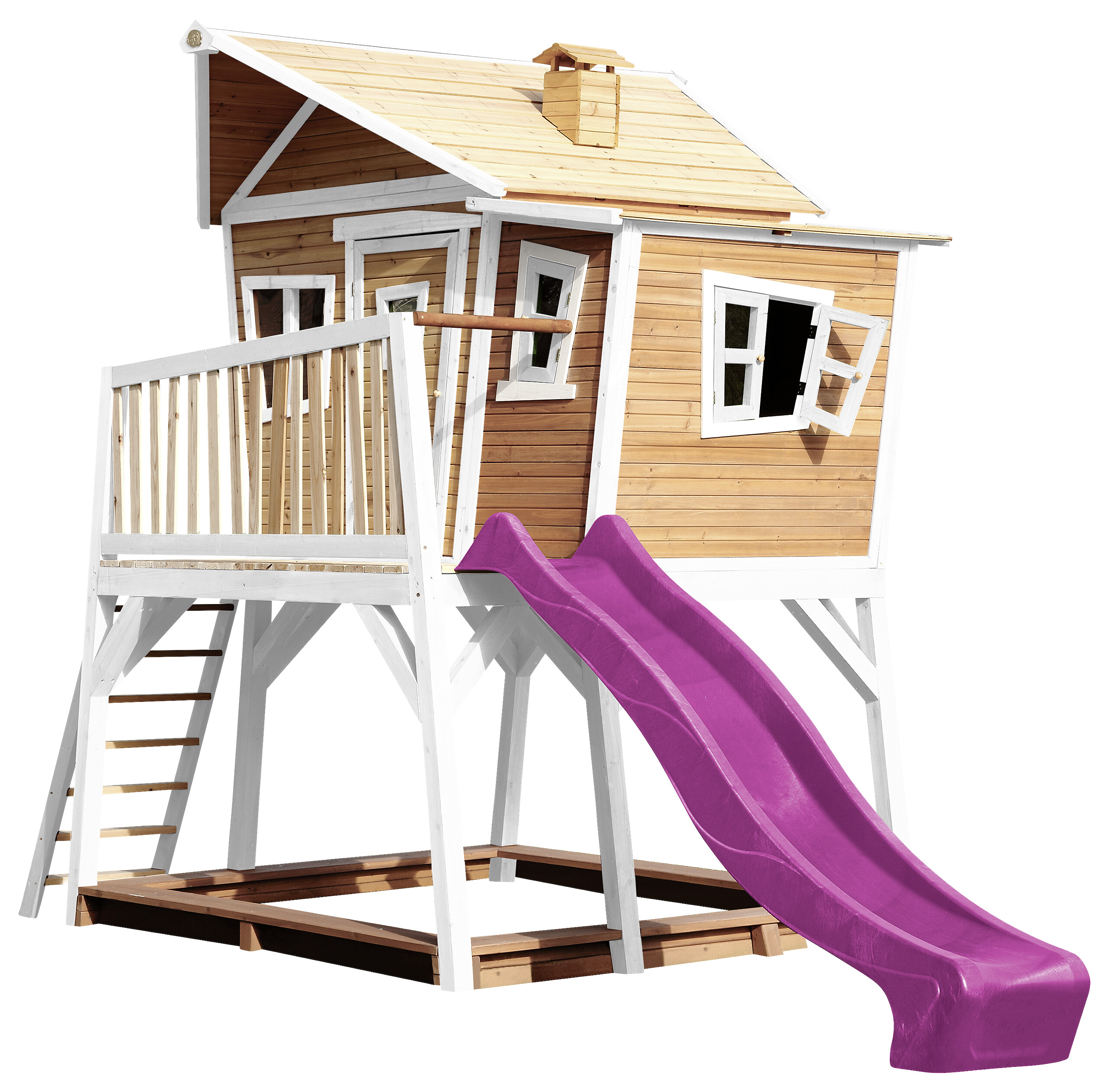 AXI Spielhaus Max braun B/H/L: ca. 432x288x193 cm