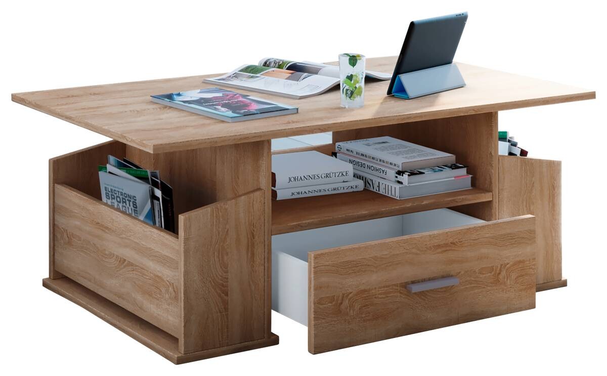 VCM Möbel Couchtisch Junata Eiche Sonoma Holzwerkstoff B/H/T: ca. 110x44x52 cm