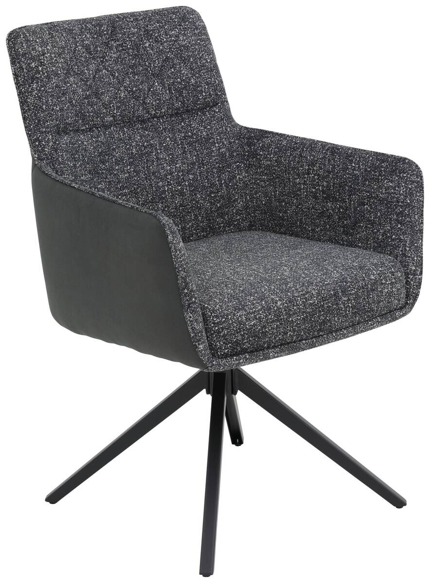 Sessel Udine, 2er-Set anthrazit Webstoff Microfaser B/H/T: ca. 62x90,5x66 cm