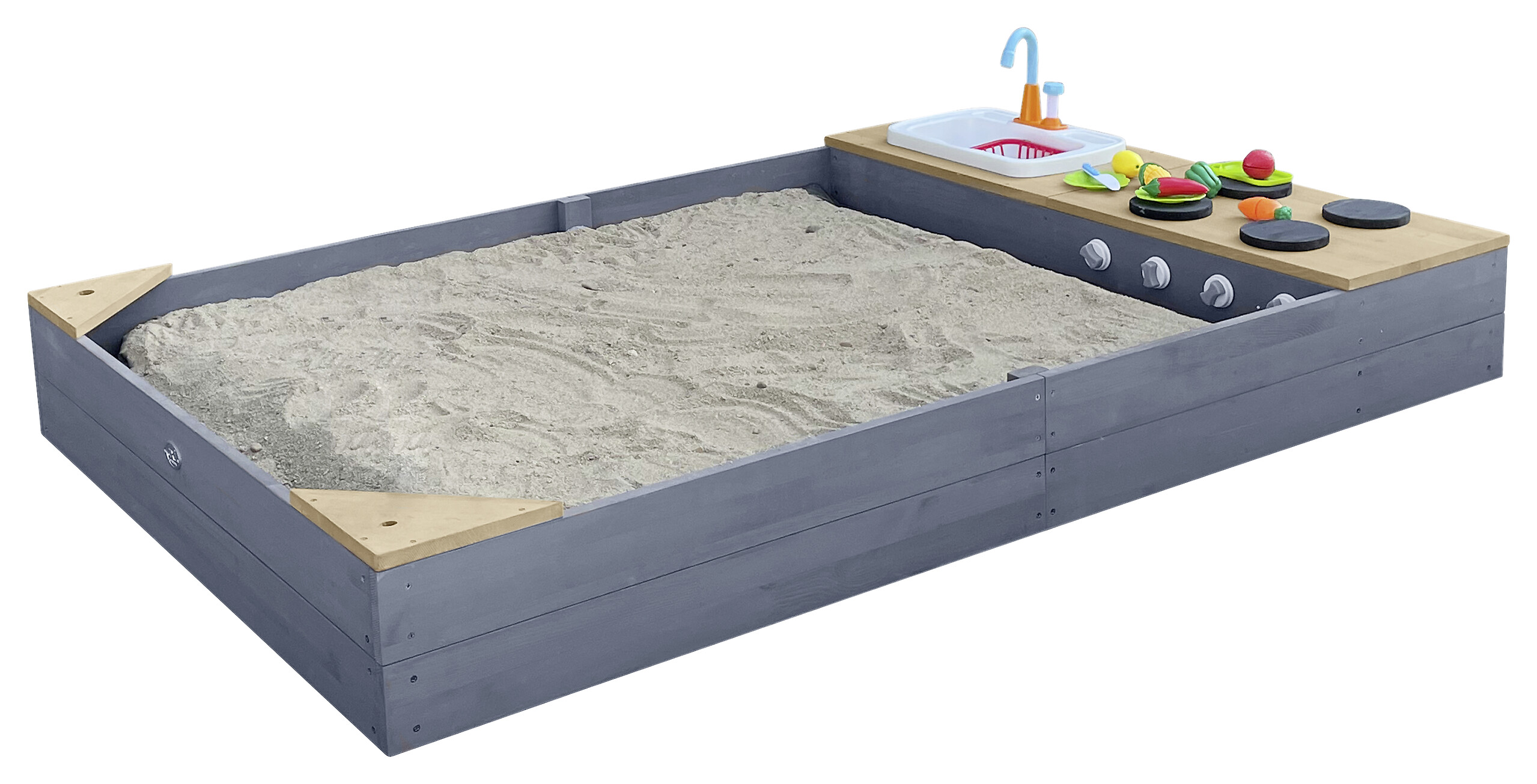 AXI Sandkasten Kelly grau B/H/L: ca. 115x22x180 cm