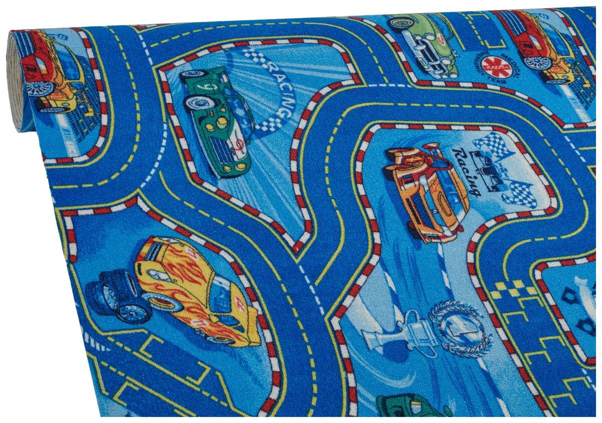 Teppichboden Racers blau B: ca. 400 cm pro m²