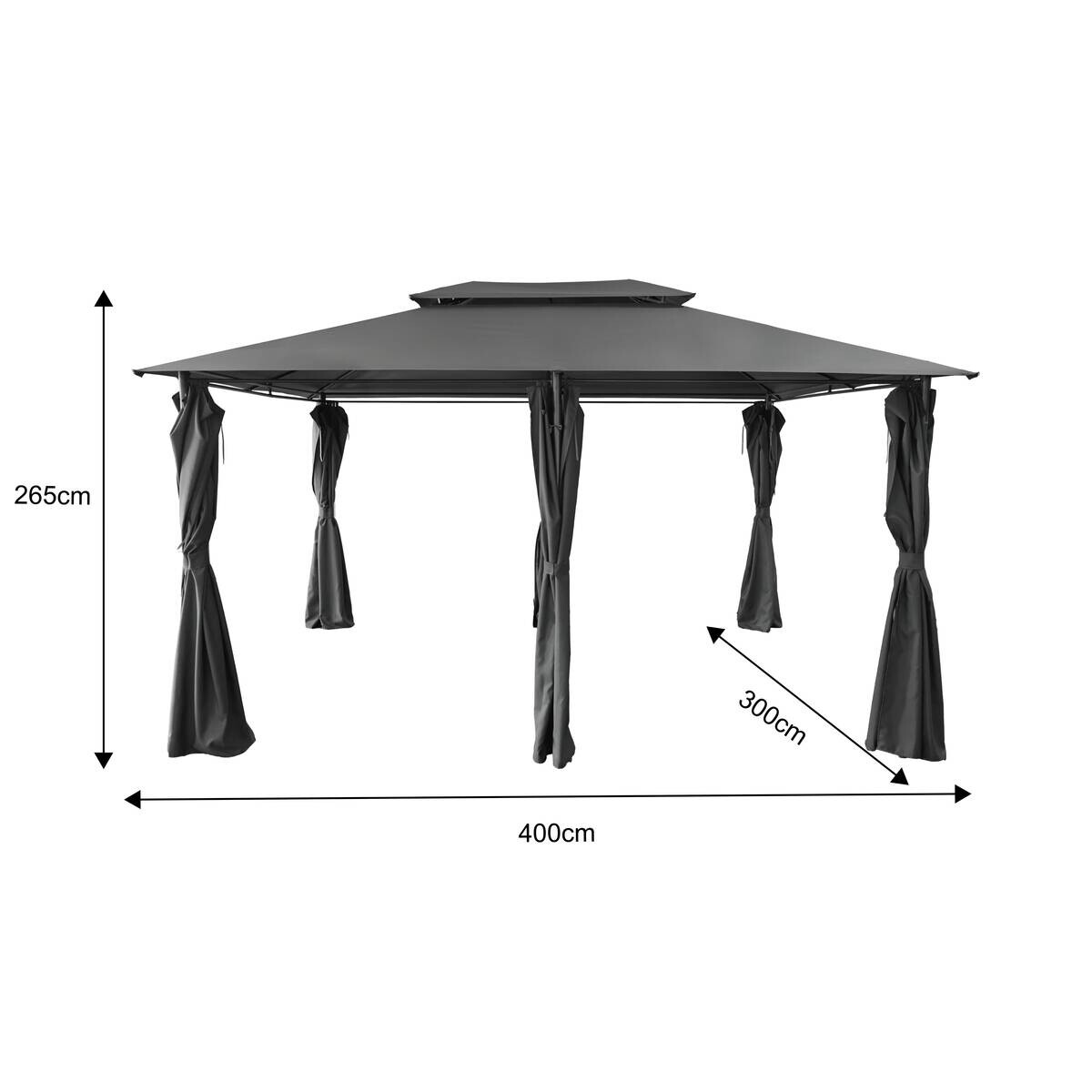 POCOline Pavillon schwarz Stahl B/H/L: ca. 400x270x300 cm