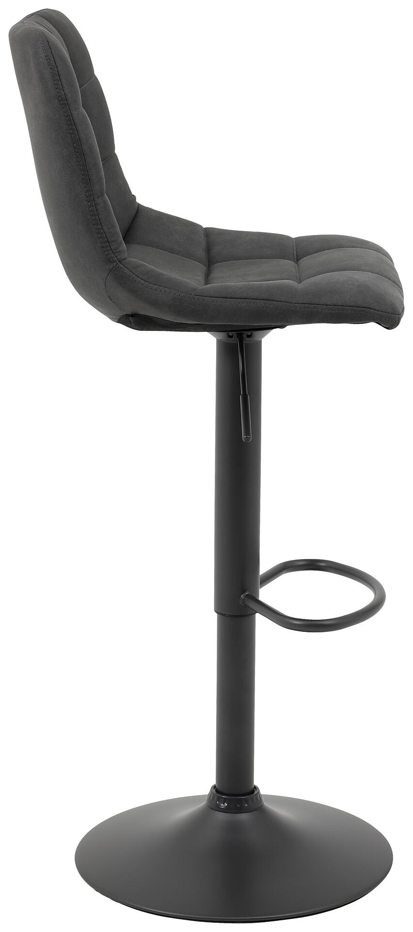 Barhocker Yvonne 2er Set anthrazit Vintage Microfaser B/H/T: ca. 43x113x44 cm