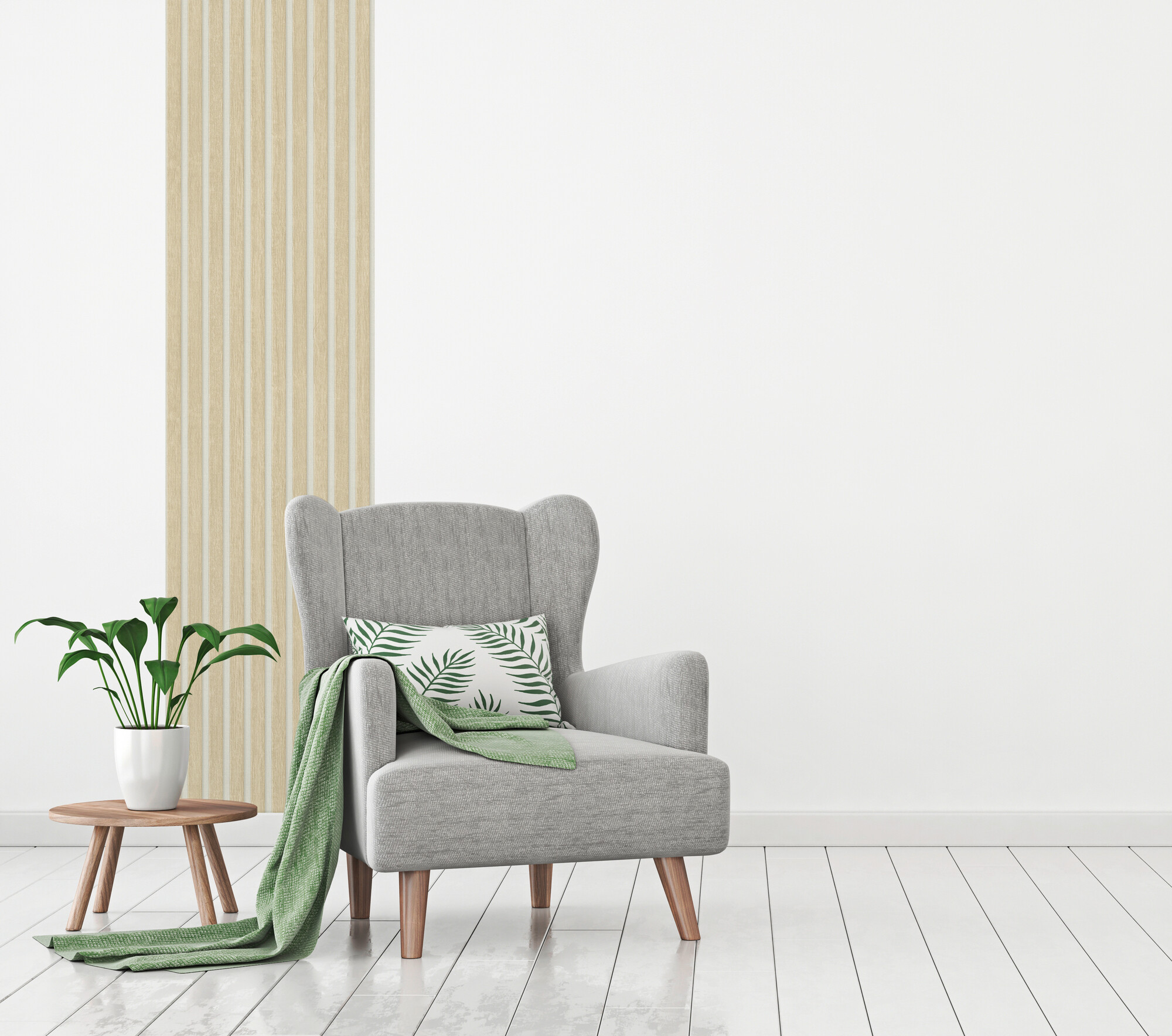 A.S.Creation Tapete weiß beige B/H/D: ca. 52x250x7,5 cm