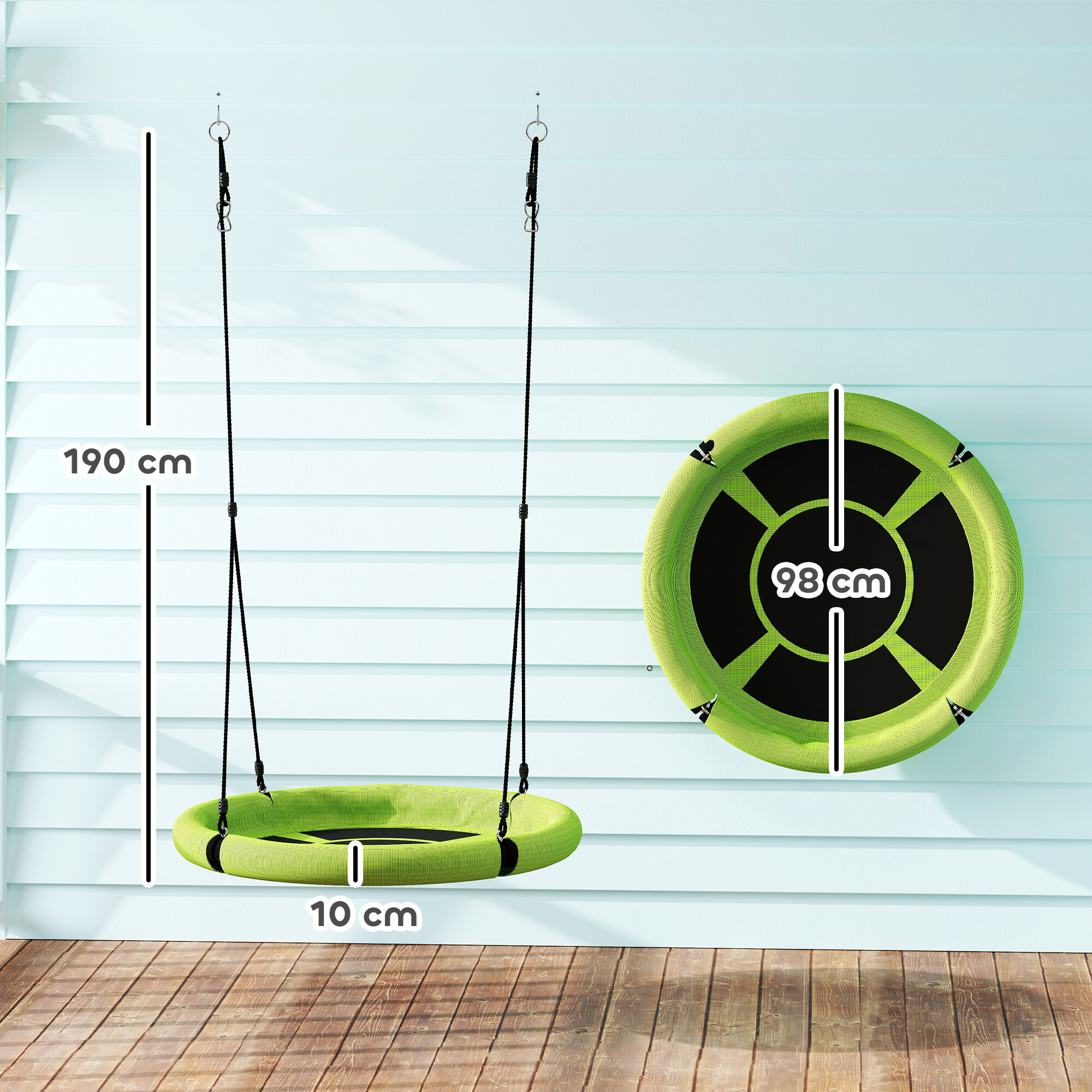 AIYAPLAY Kinderschaukel grün B/H/L: ca. 98x190x98 cm