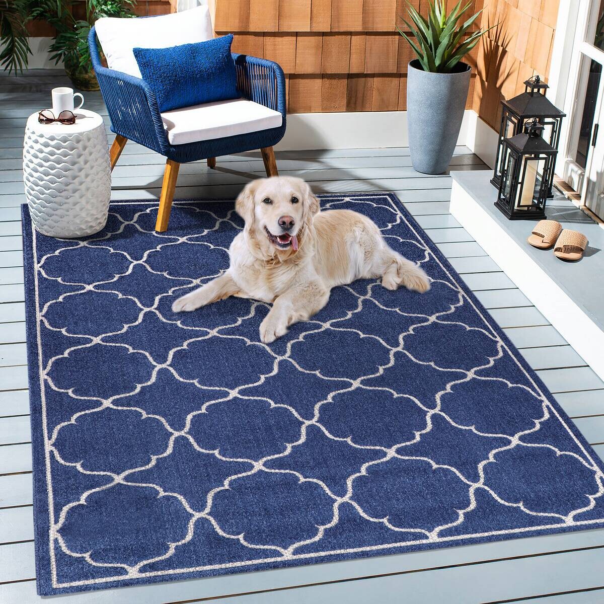 Sanat Outdoorteppich BERLIN blau B/L: ca. 60x110 cm