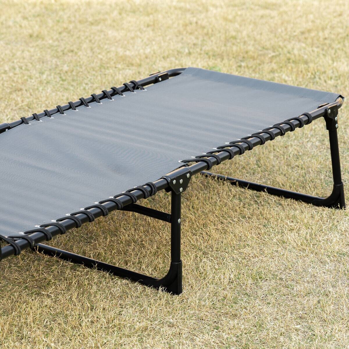 Outsunny Sonnenliege grau Stahl B/H/L: ca. 58x30x185 cm