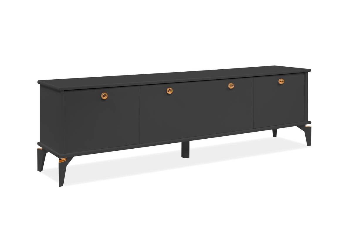 TV-Lowboard Izmir anthrazit Kupfer B/H/T: ca. 180x52x36 cm