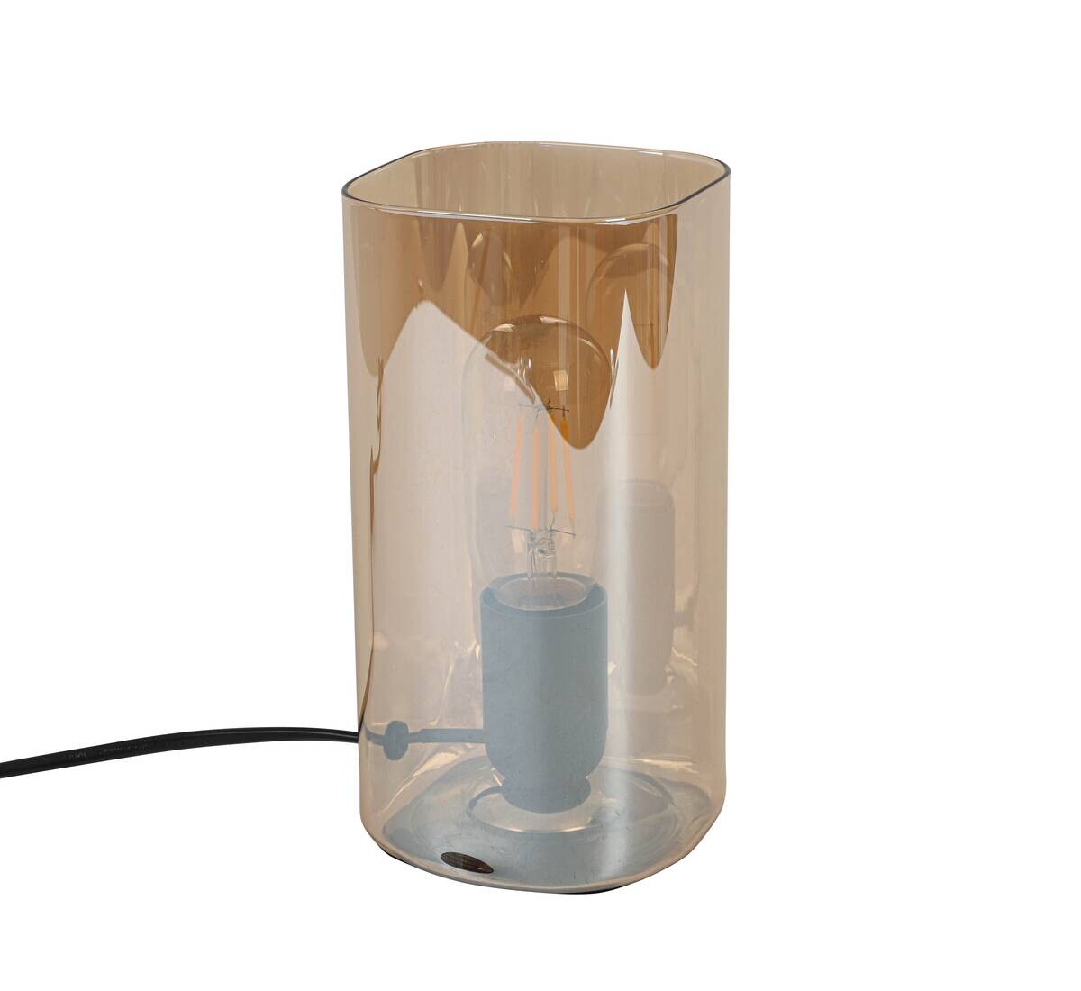 Nolo Tischleuchte Paige amber Glas B/H/L: ca. 9,5x20x9,5 cm E27 1 Brennstellen