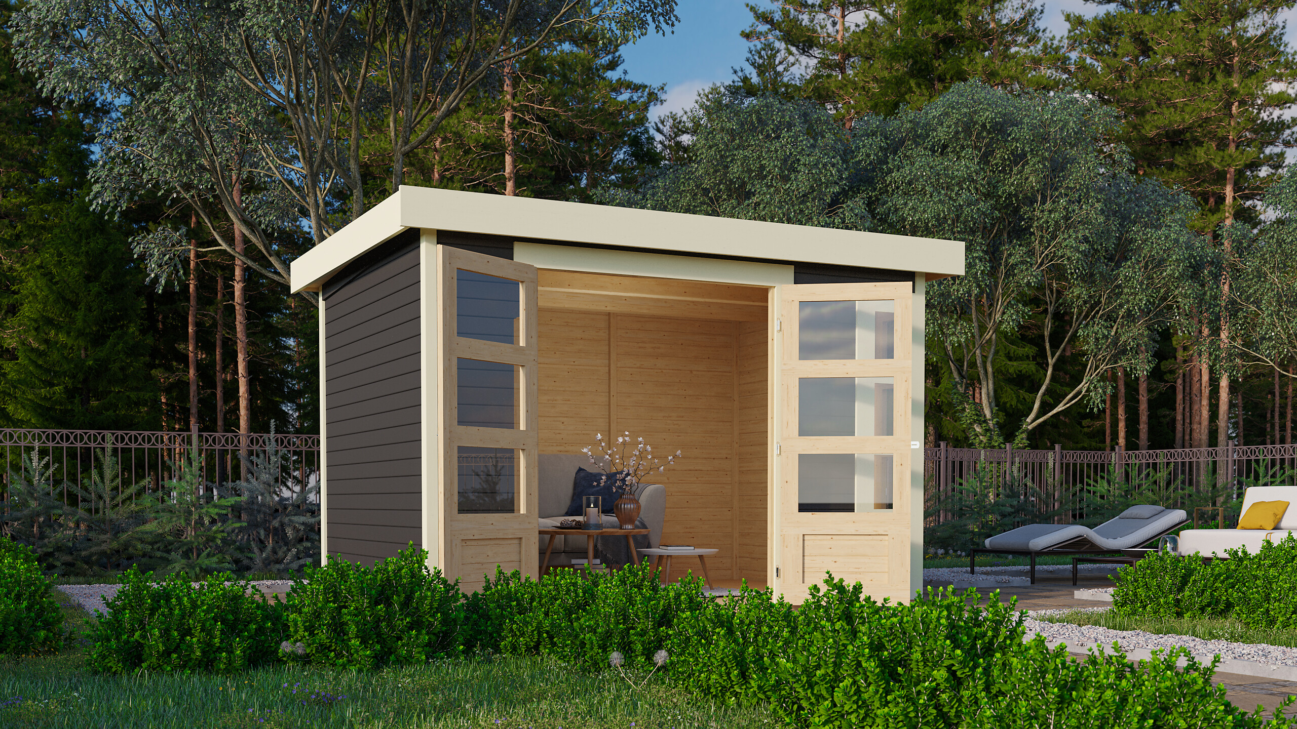 Karibu Gartenhaus Felipo 2 Terragrau B/H/T: ca. 302x217x211 cm