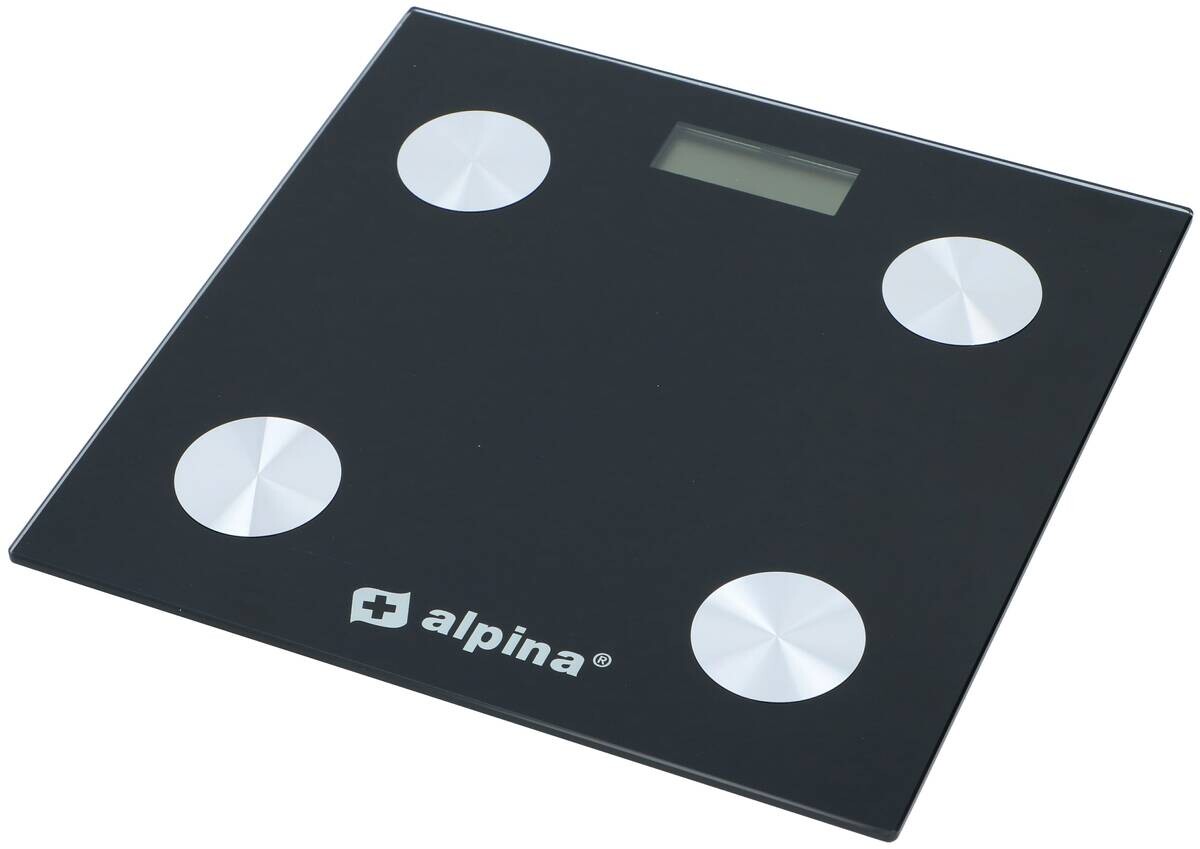 alpina Personenwaage schwarz Edelstahl B/L: ca. 28x28 cm