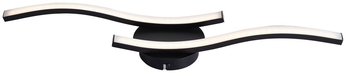 POCOline Deckenleuchte Berwin schwarz Metall B/H/L: ca. 56x7x12 cm 2 Brennstellen