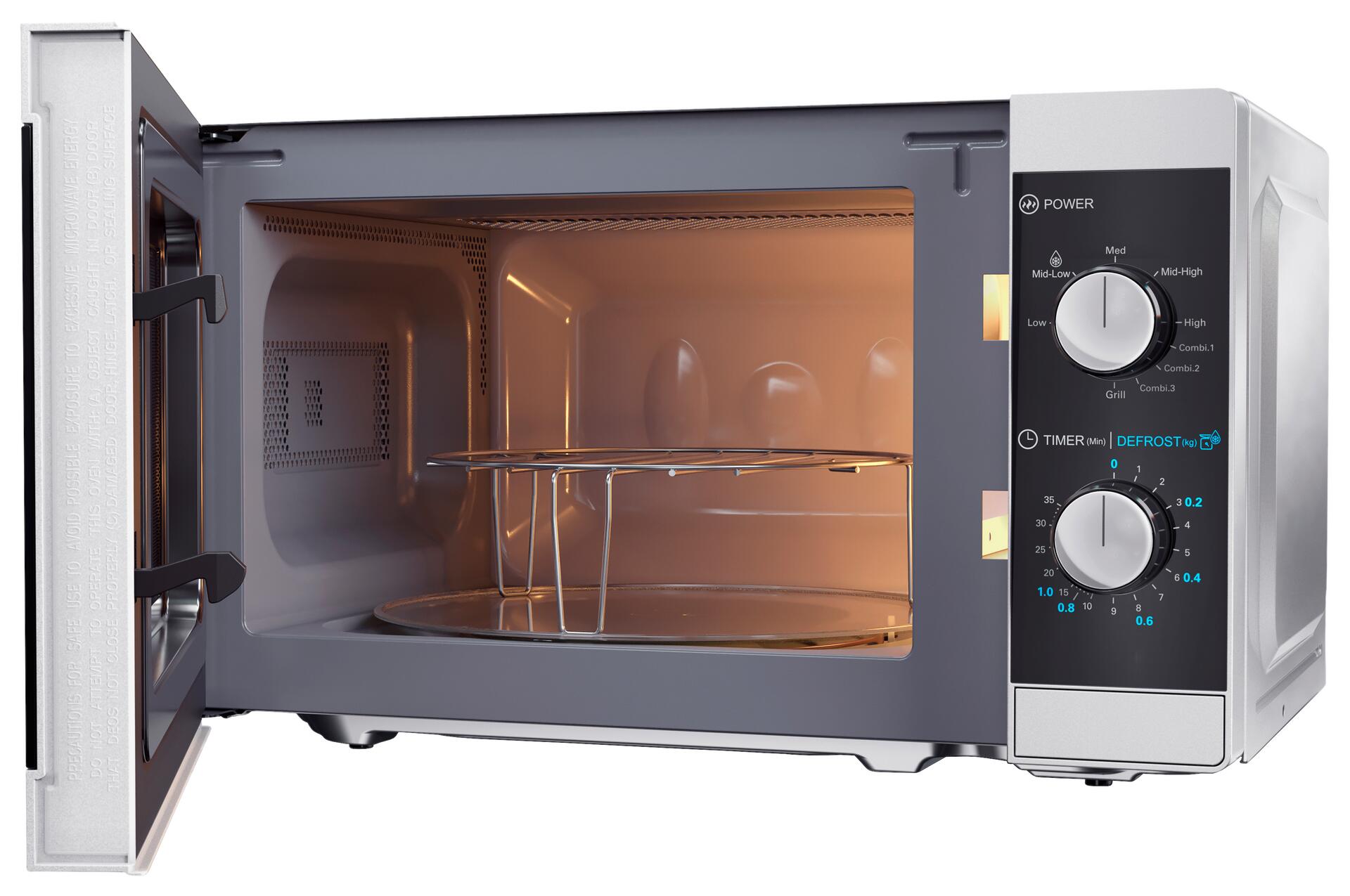 Sharp Mikrowelle mit Grill YC-MG01E-S silber Glas B/H/T: ca. 44x25,8x34,4 cm