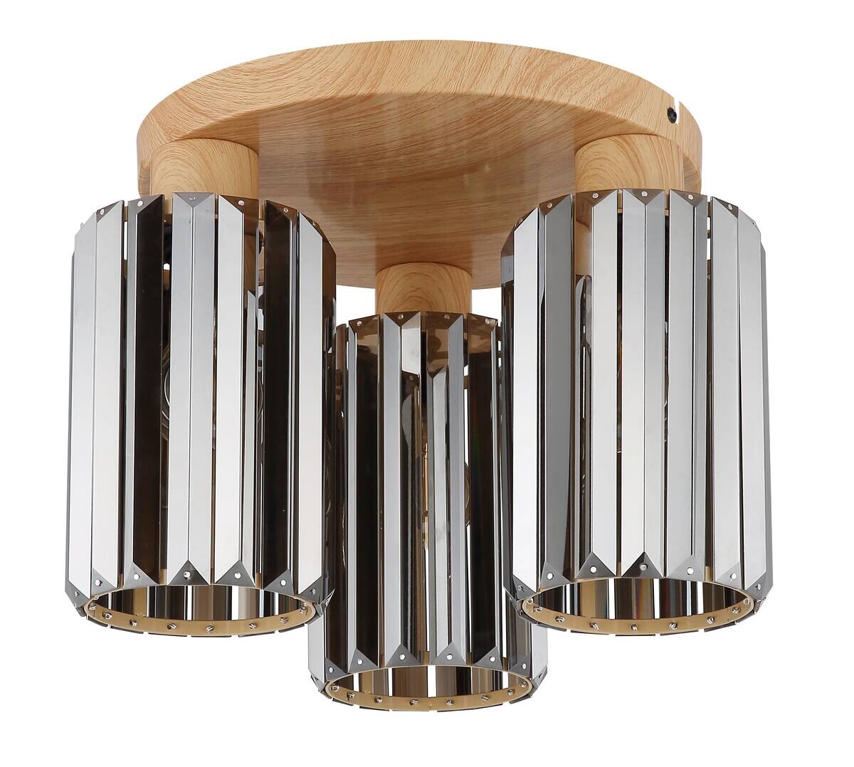 GLOBO Deckenleuchte RUN 60220346 schwarz Rauch braun Metall Glas H/D: ca. 25x35 cm E27 3 Brennstellen