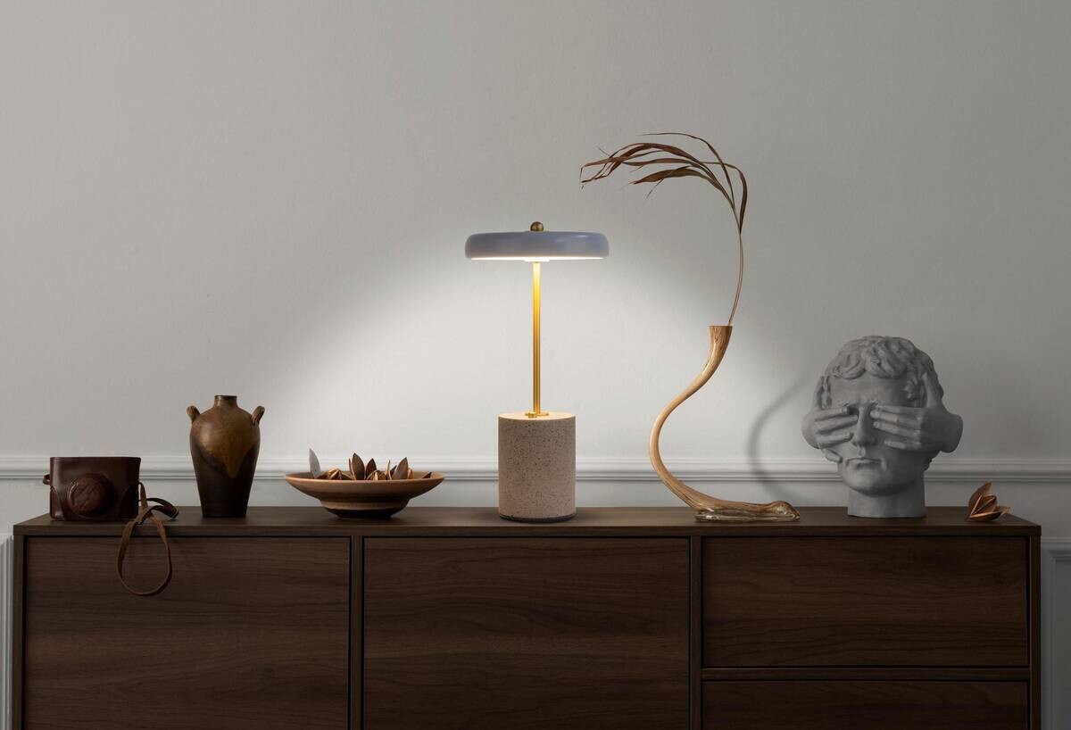 Näve Leuchten Tischleuchte 5306416 grau Kunststoff Metall Zement B/H/T: ca. 15x30x15 cm null 1 Brennstellen