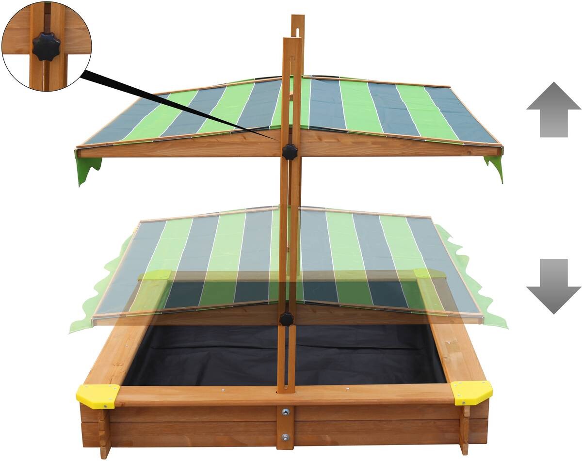 AXI Sandkasten Lily braun Holz B/H/L: ca. 118x118x118 cm