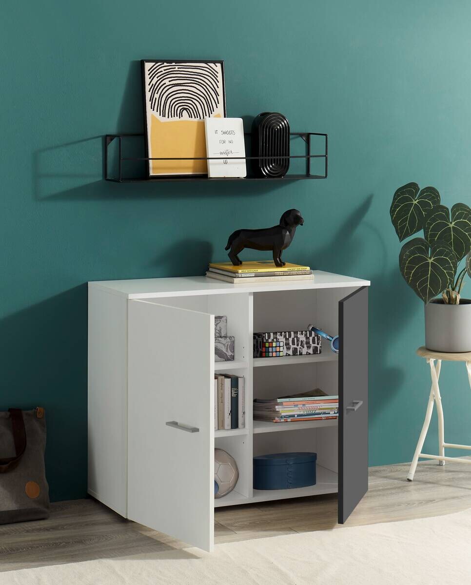 Kommode Alex weiß Graphit B/H/T: ca. 90x75x37 cm