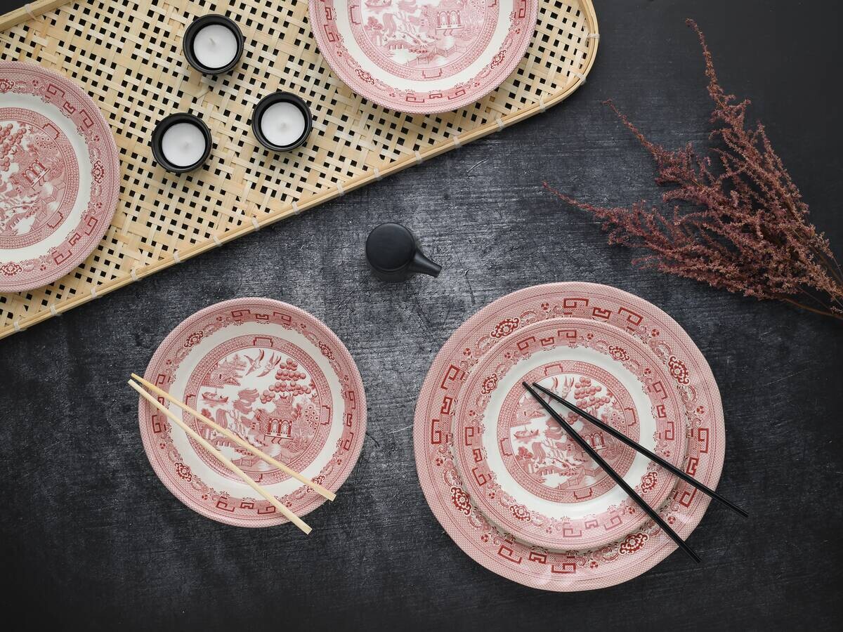 CreaTable Tafelservice China Town rot Steingut 18 tlg.