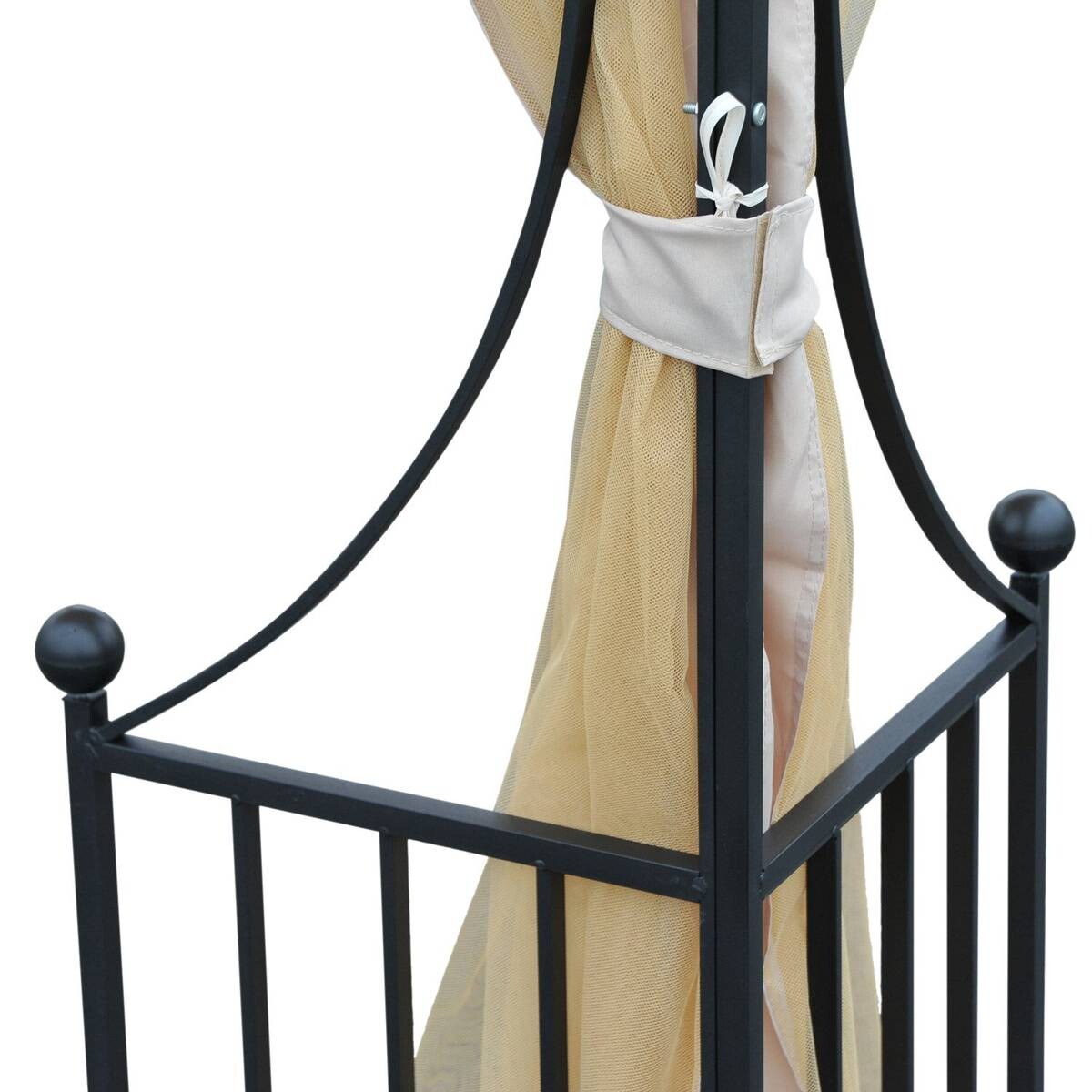 Outsunny Gartenpavillon beige Metall B/H/L: ca. 300x275x300 cm