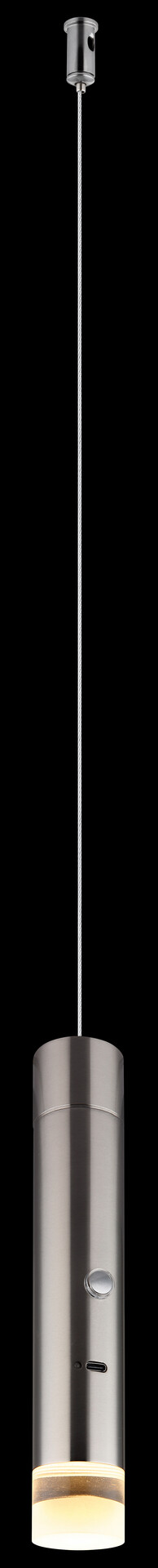 GLOBO LED-Hängeleuchte klar nickel matt Metall Acryl H/D: ca. 120x3,8 cm 1.0 Brennstellen