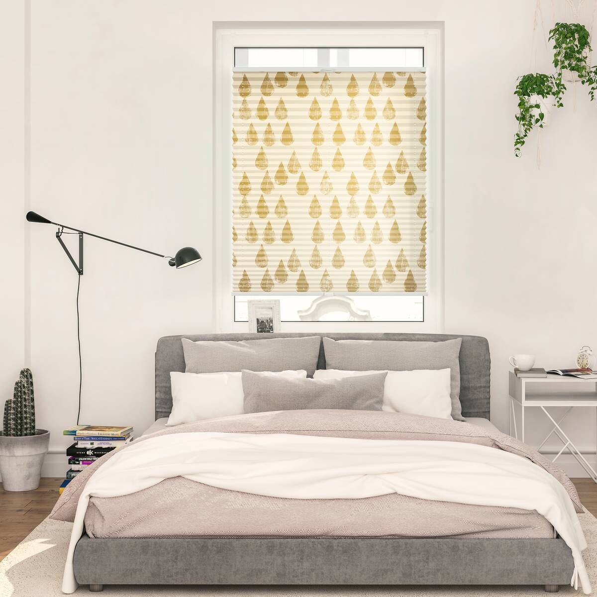 LICHTBLICK Spannplissee Golden Drops gold B/L: ca. 70x130 cm