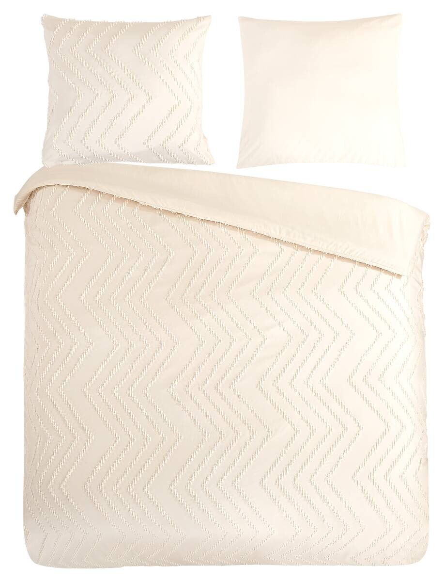 Microfaser Bettwäsche Zigzag offwhite Polyester B/L: ca. 200x200 cm