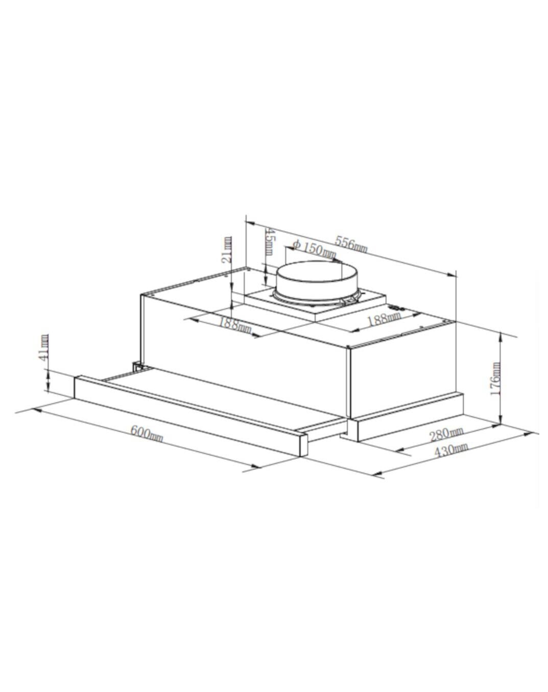 PKM Dunstabzugshaube UBH6002-2H silber B/H/T: ca. 59,8x17,6x28 cm