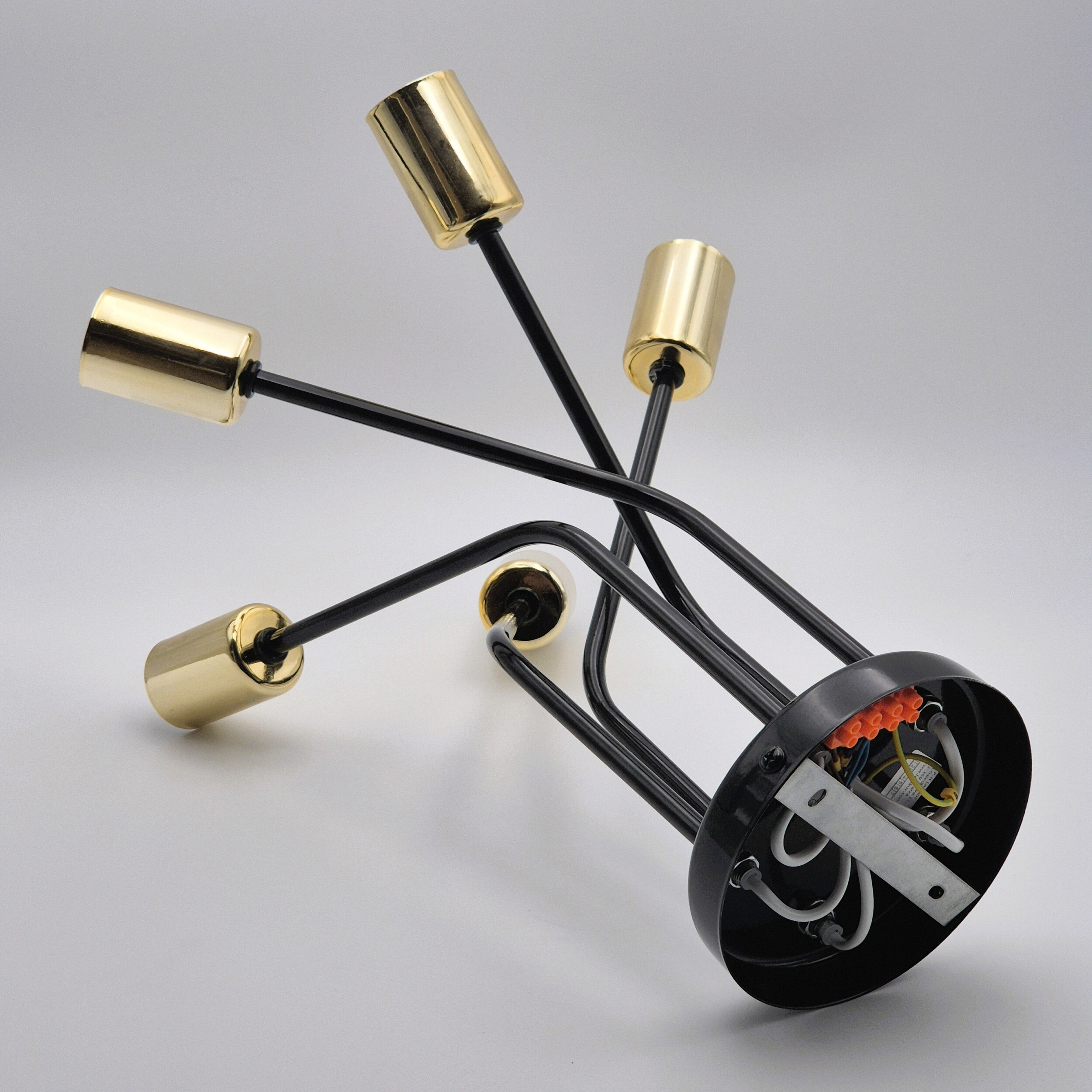 Lamkur Deckenleuchte gold Stahl B/H/L: ca. 36x34x36 cm E27 5 Brennstellen