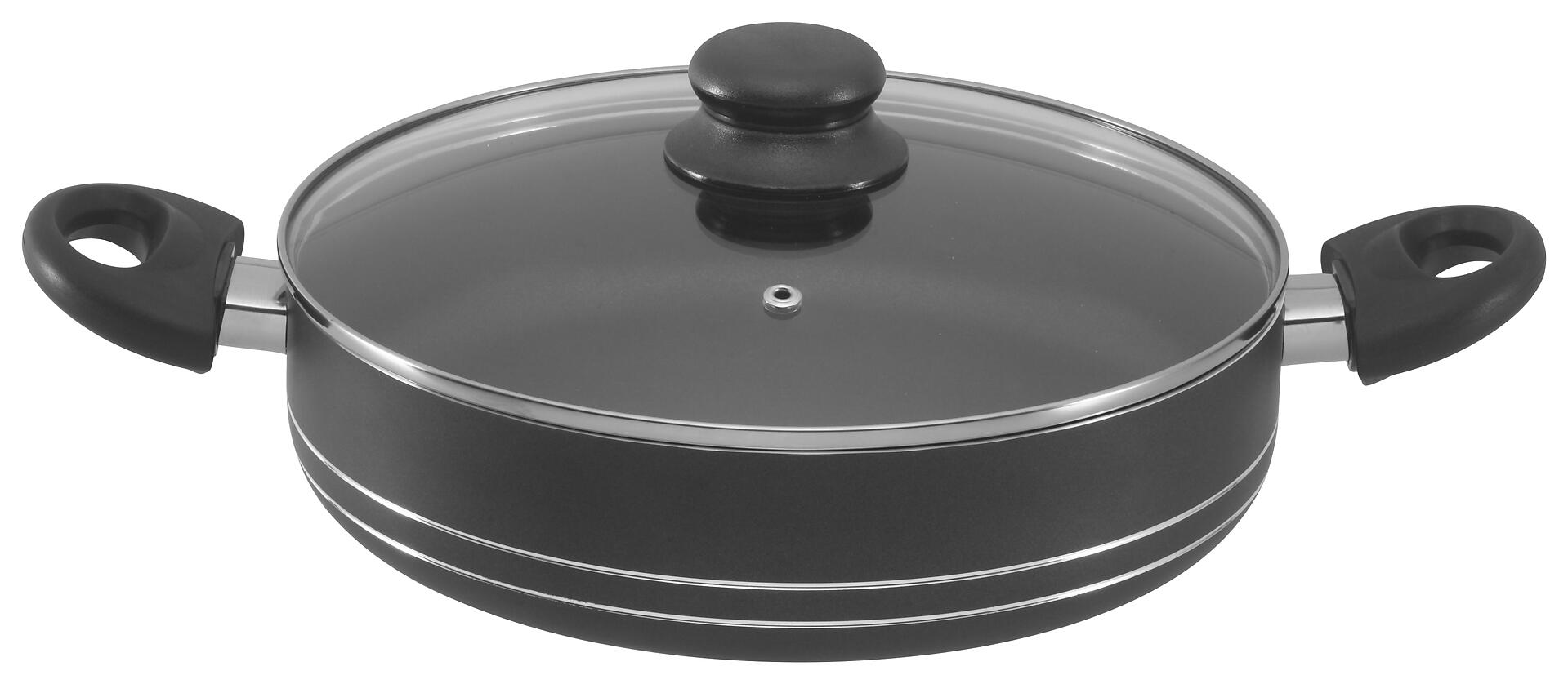 Servierpfanne schwarz Aluminium