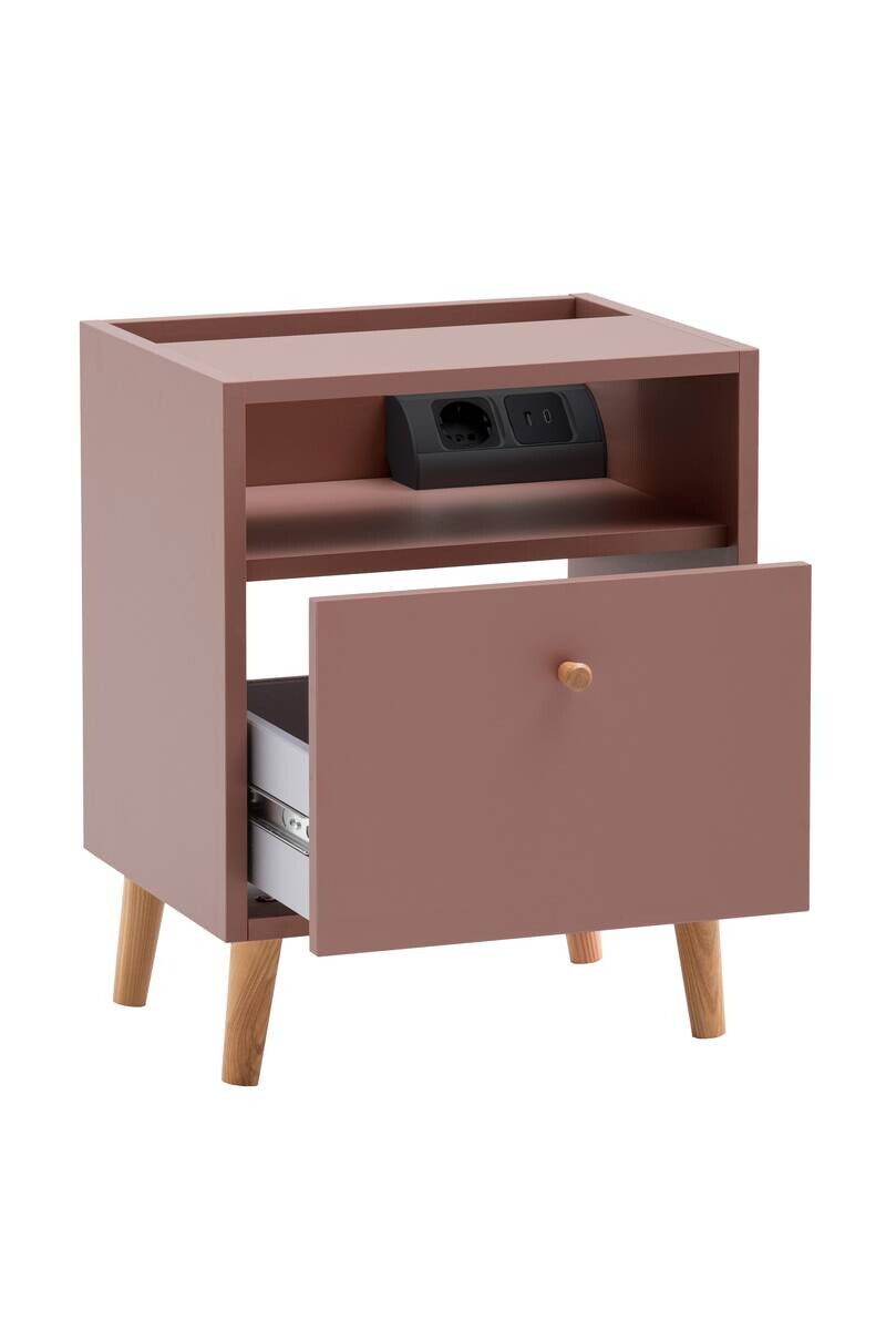 Nachtkonsole Bjarne mauve B/H/T: ca. 40,2x50,1x32,7 cm