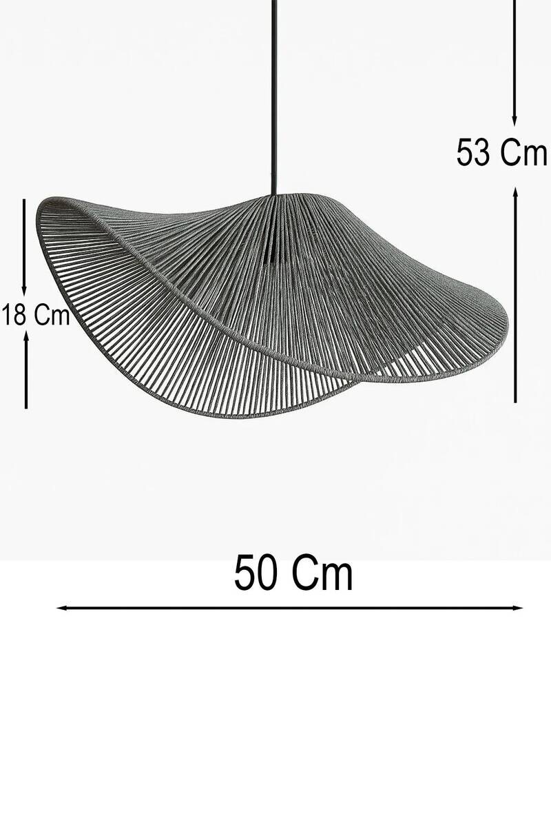 Opviq Pendelleuchte grau Kunststoff B/T/L: ca. 50x50x50 cm E27 1 Brennstellen