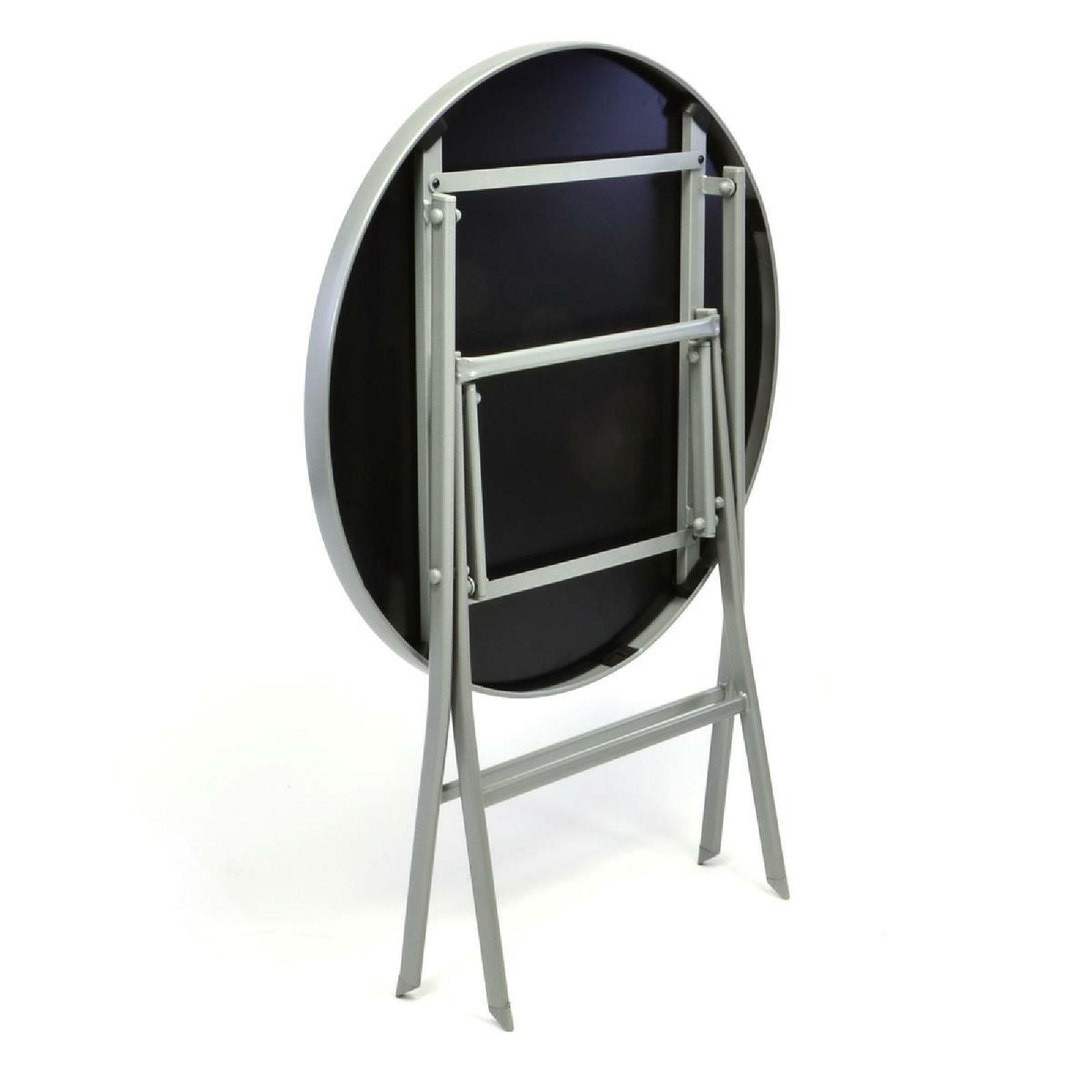 VCM Gartensitzgruppe schwarz Stahl B/H/D: ca. 55x92x73 cm