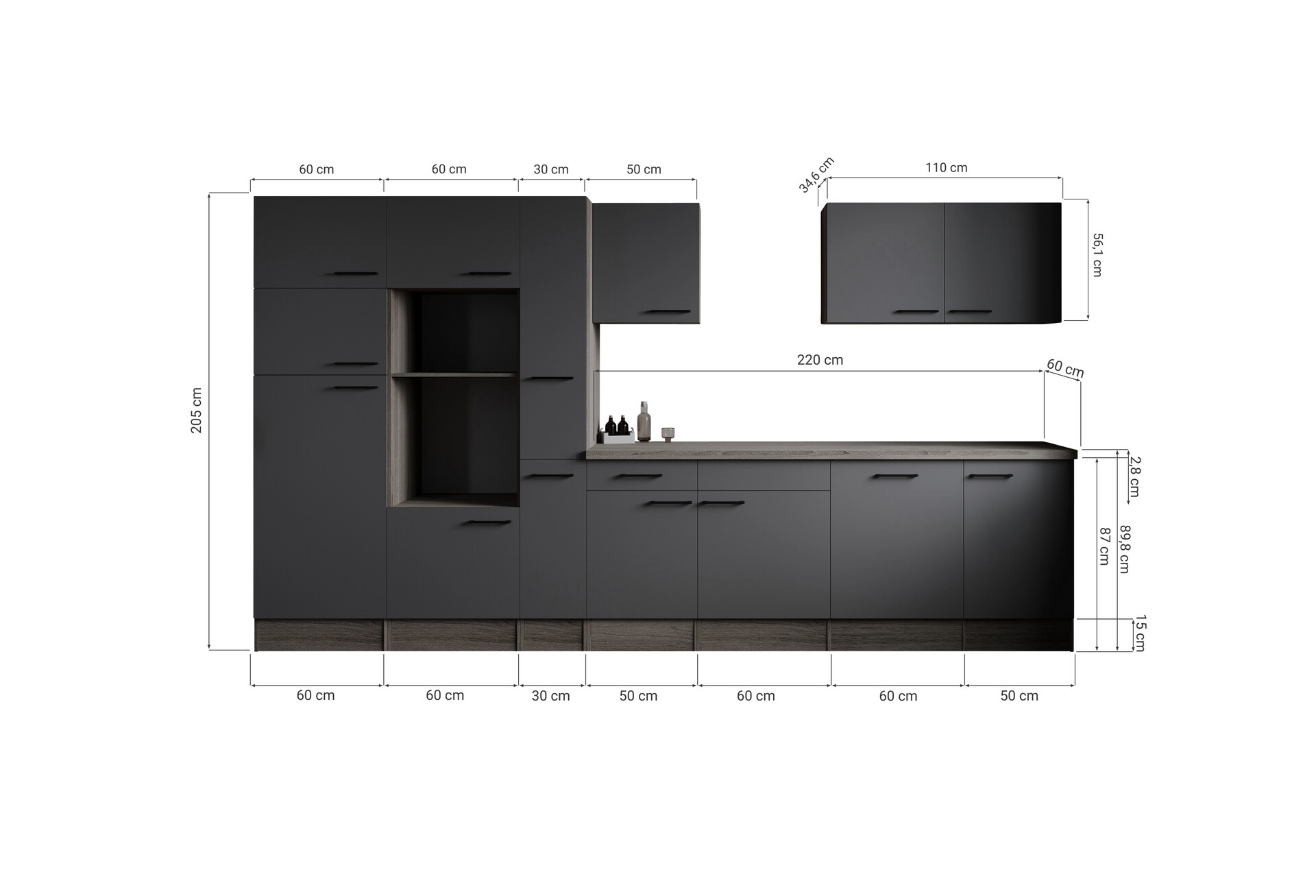 Küchenblock Oliver B/H/T: ca. 370x205x60 cm