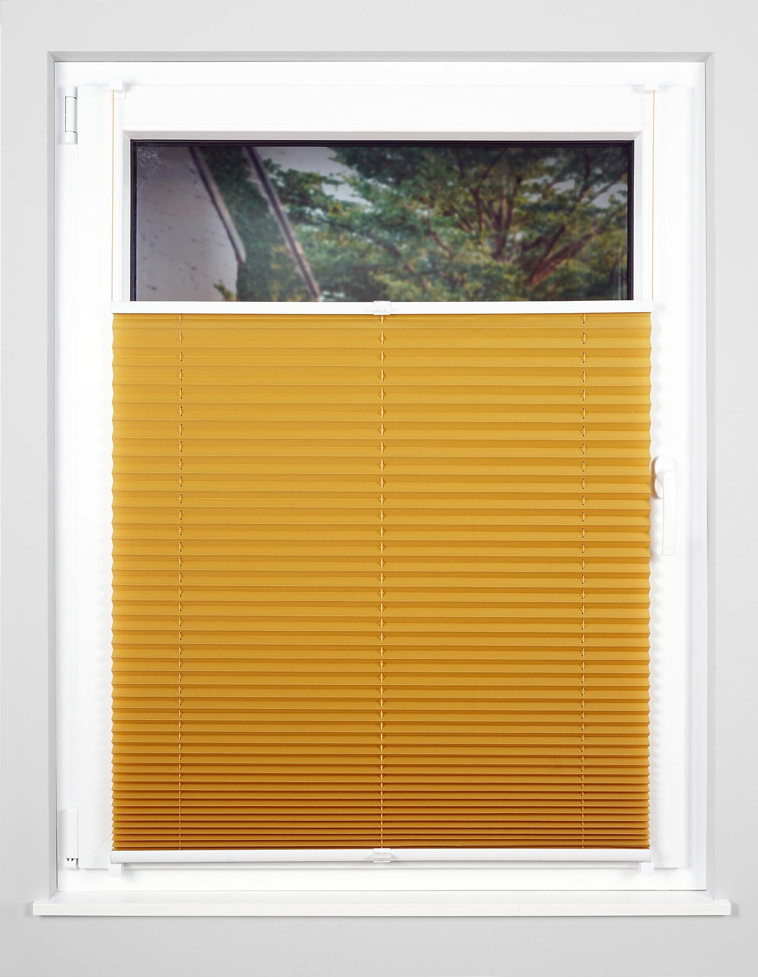 Hochwertiges Klemmplissee gold B/L: ca. 120x130 cm