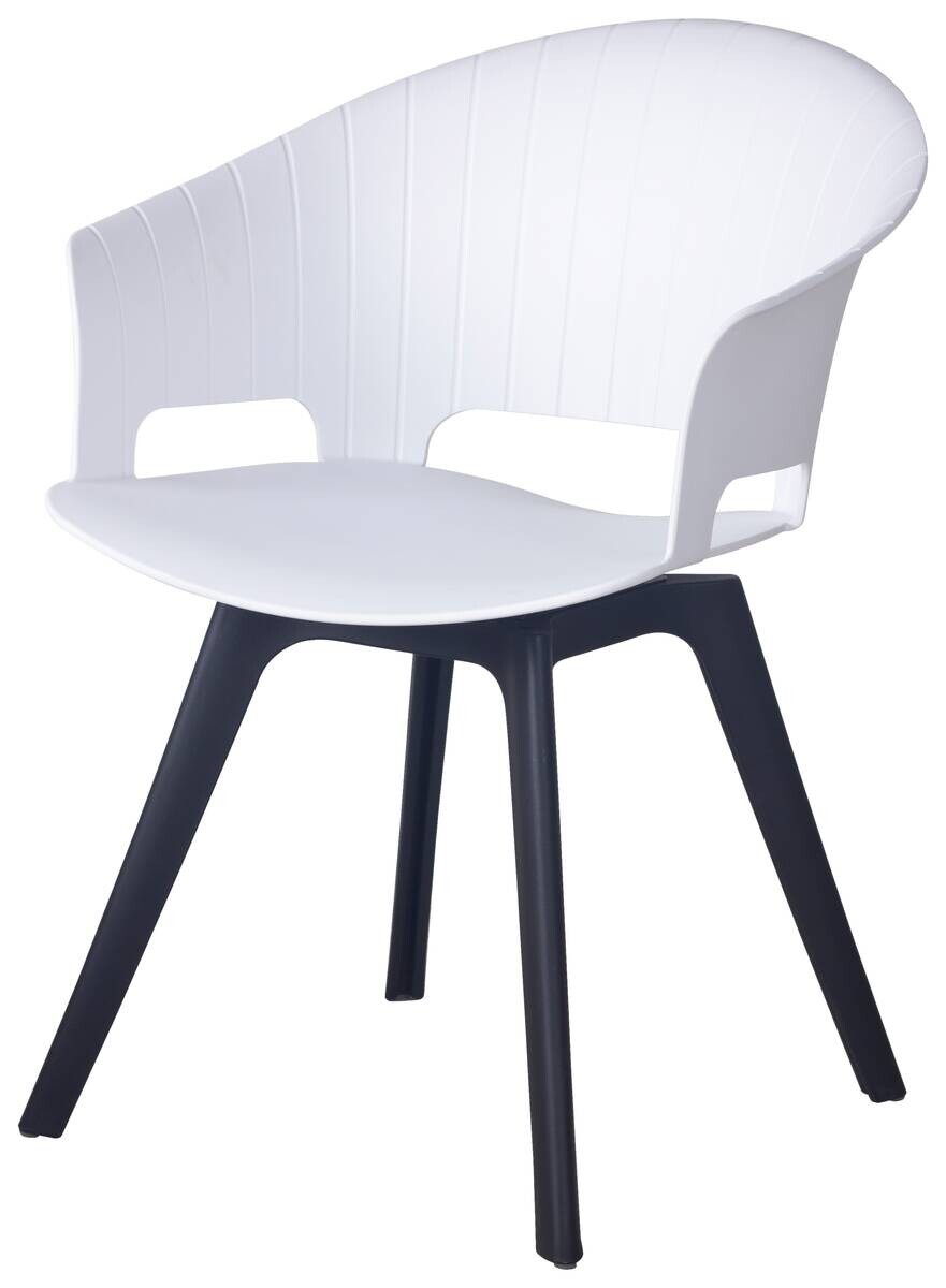 Drehstuhl Eve weiß schwarz Kunststoff