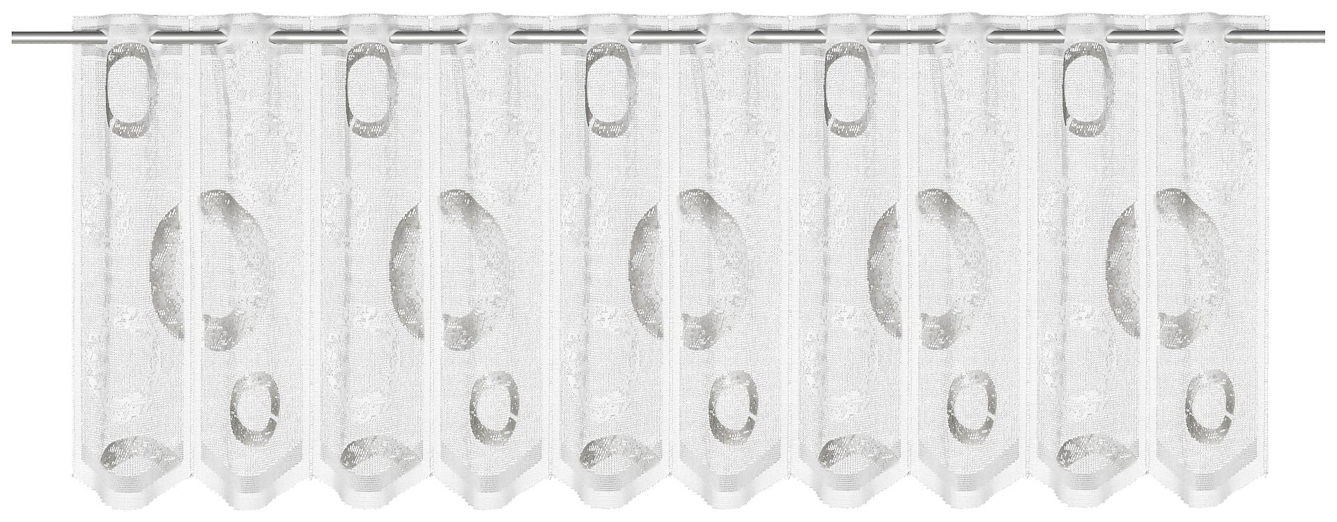 POCOline Scheibengardine Kreis grau B/L: ca. 150x45 cm