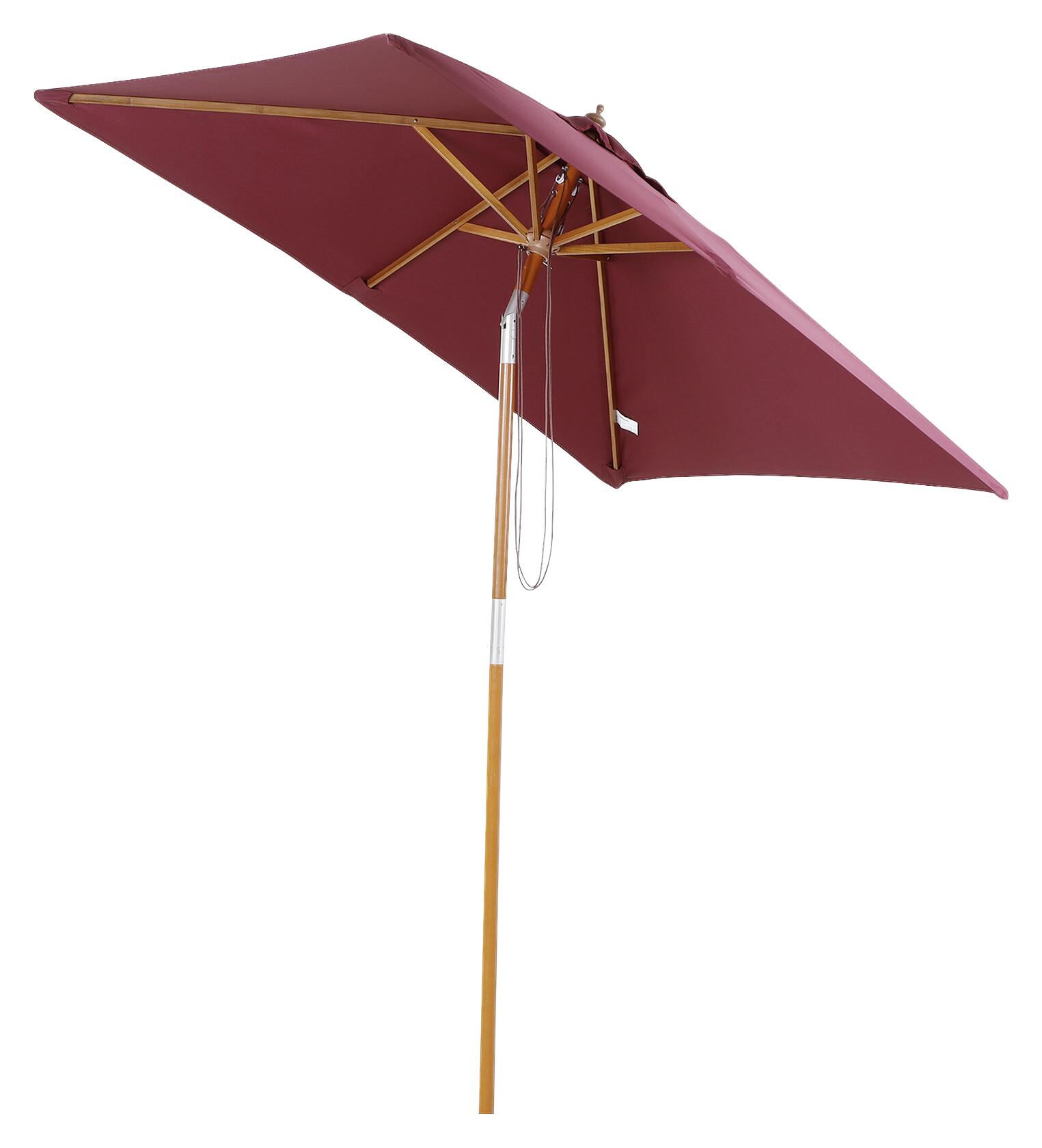 Outsunny Sonnenschirm weinrot Holz B/H/L: ca. 150x230x200 cm