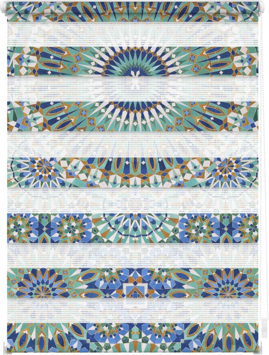 LICHTBLICK Doppelrollo Duo Orentalisches Muster blau B/T: ca. 90x150 cm