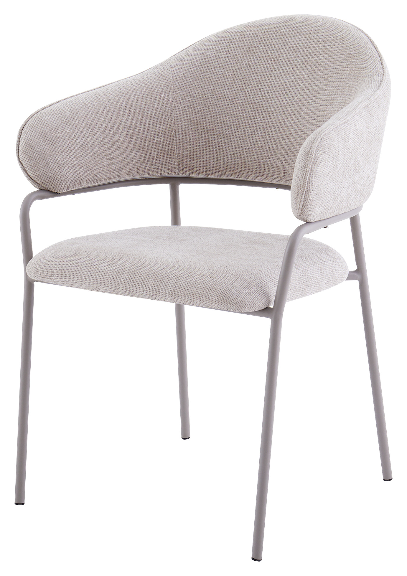 Stuhl CURVE, 2er-Set grau taupe Metall Stoff B/H/T: ca. 60x86x58 cm