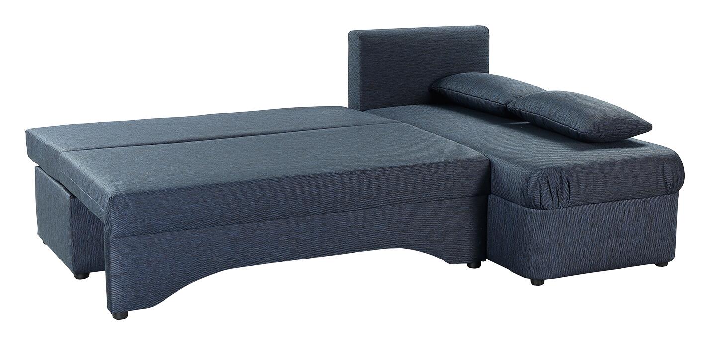 Ecksofa mit Bettfunktion und Bettkasten dunkelblau B/H/T: ca. 191x41x142 cm