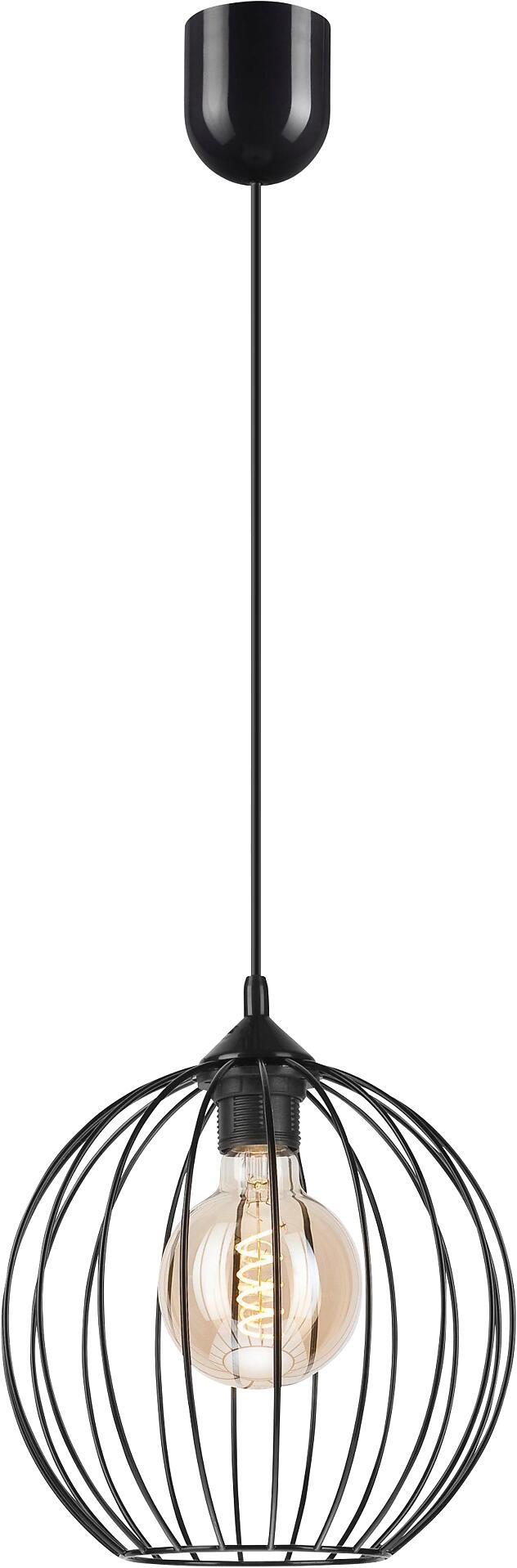 Lamkur Pendelleuchte Zoya schwarz Stahl H/L: ca. 86x24 cm E27 1 Brennstellen